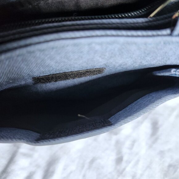 Mick-Gwend Shoulder Bag Purse Two Zip Compartments, Front Pocket Blue - Picture 10 of 11